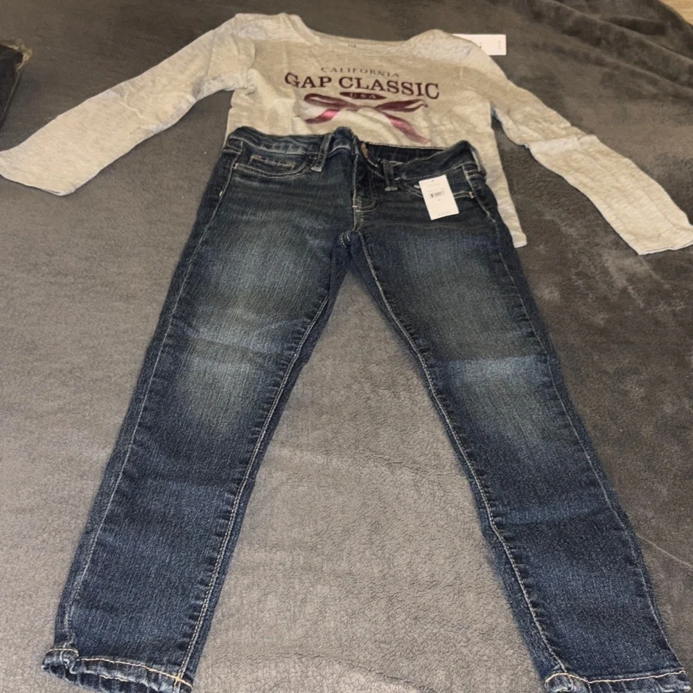 GAPLong Sleeve with Blue Denim Jeans I have more new size 6 in my closet